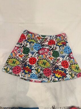 Queen of the Court Graphic Dink Dink Wham Pickleball Tennis Skirt Small